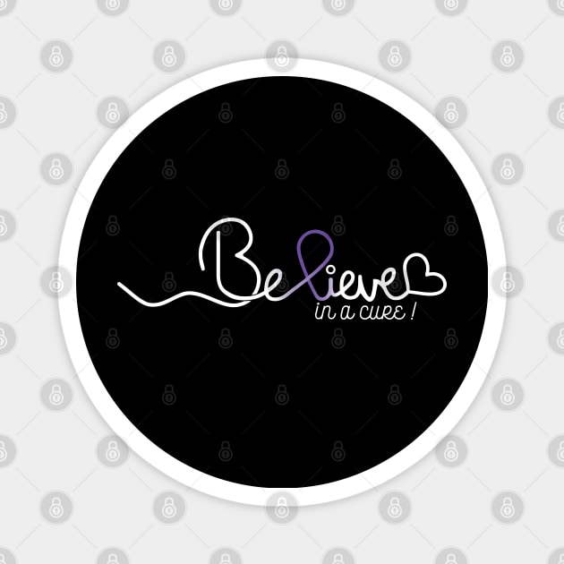 Believe- Pancreatic Cancer Gifts Pancreatic Cancer Awareness Magnet by AwarenessClub